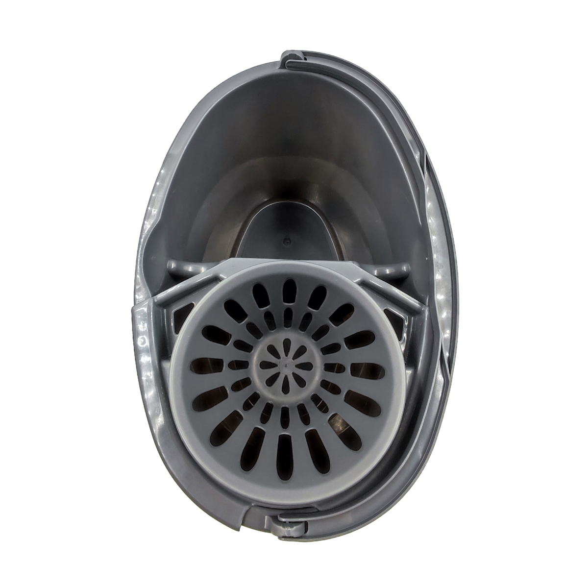 Balde com espremedor cinza com divisória 16l