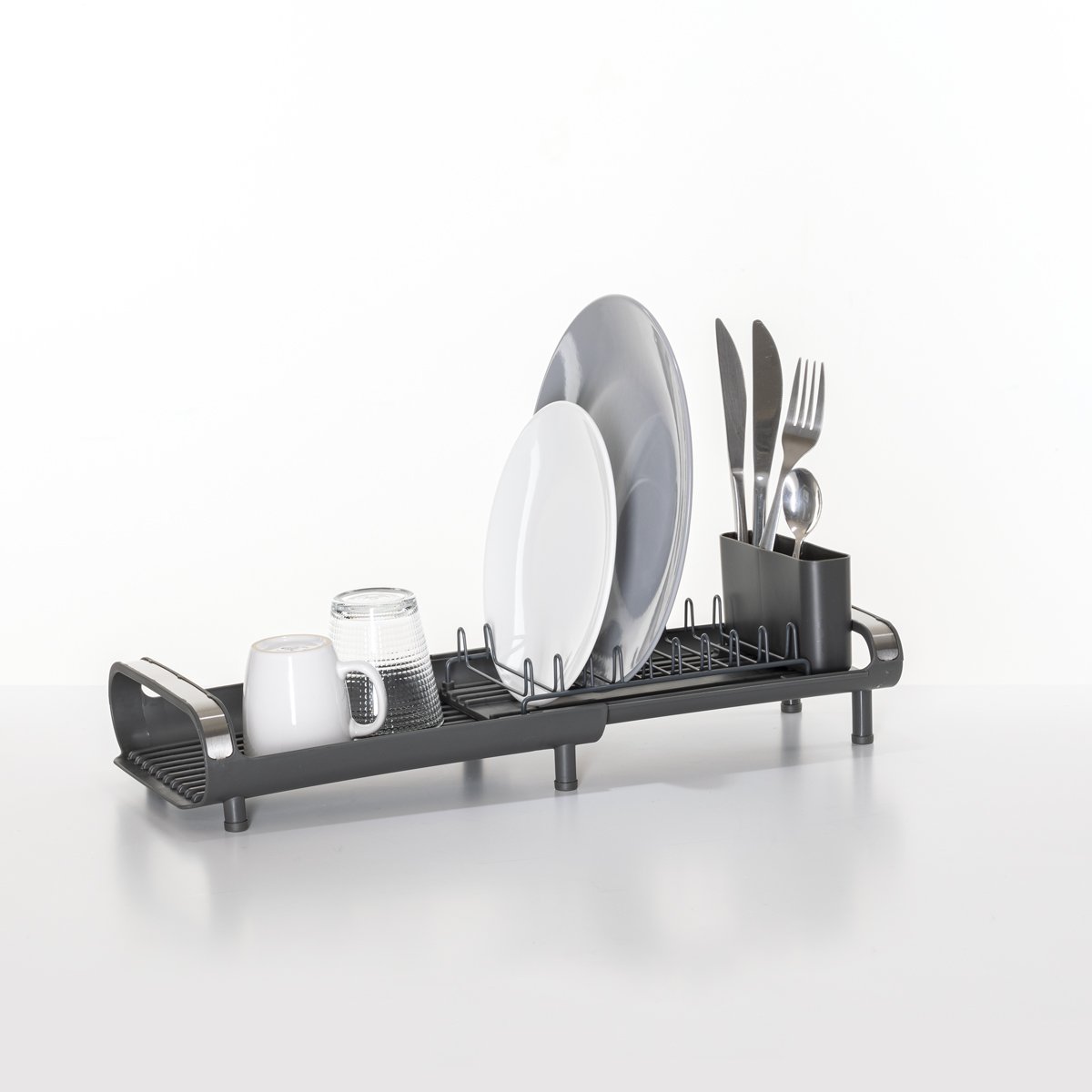 Escorredor de loi&ccedil;a ETIRA extens&iacute;vel cinza escuro