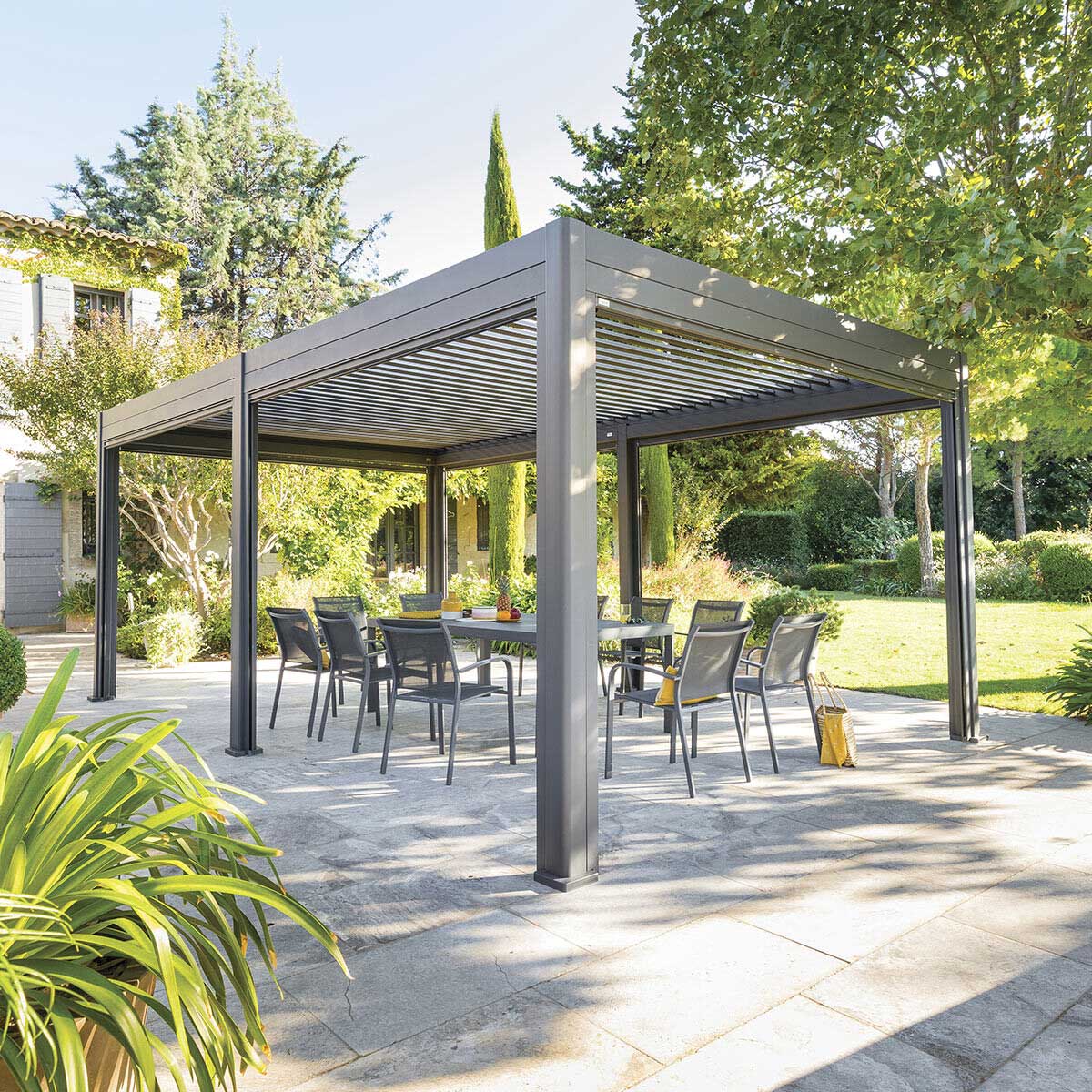 Pérgola ÉVORA cinza graphite 3,6x6m,  Pérgola ÉVORA cinza graphite 3,6x6m