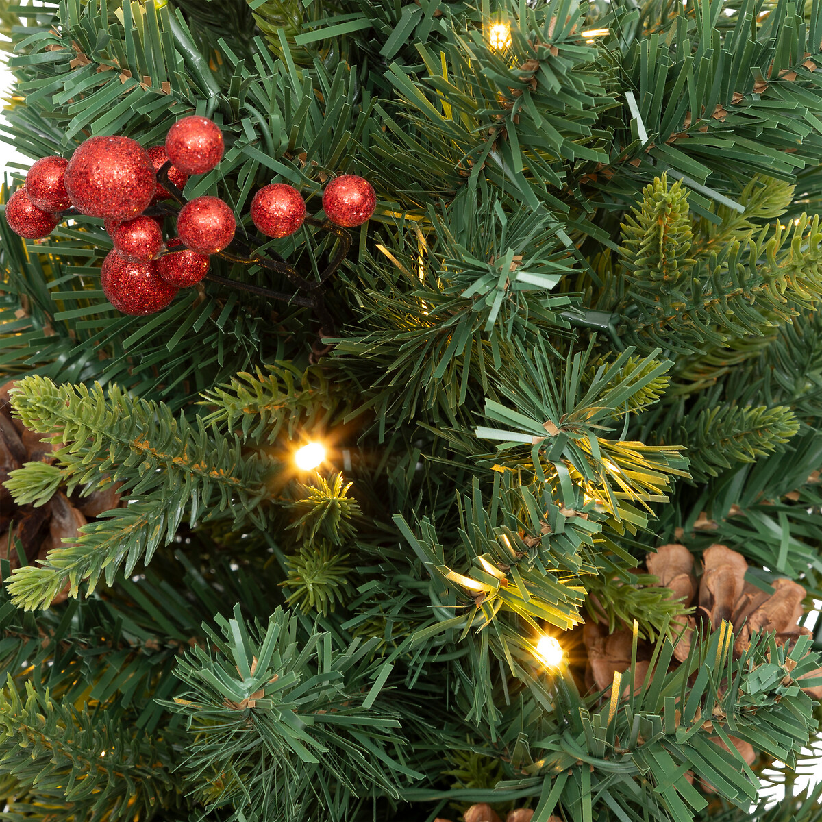 &Aacute;rvore de natal decorativa com LED branco quente 90cm
