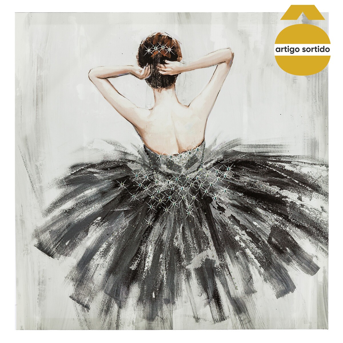 Quadro decorativo bailarina 48x48cm