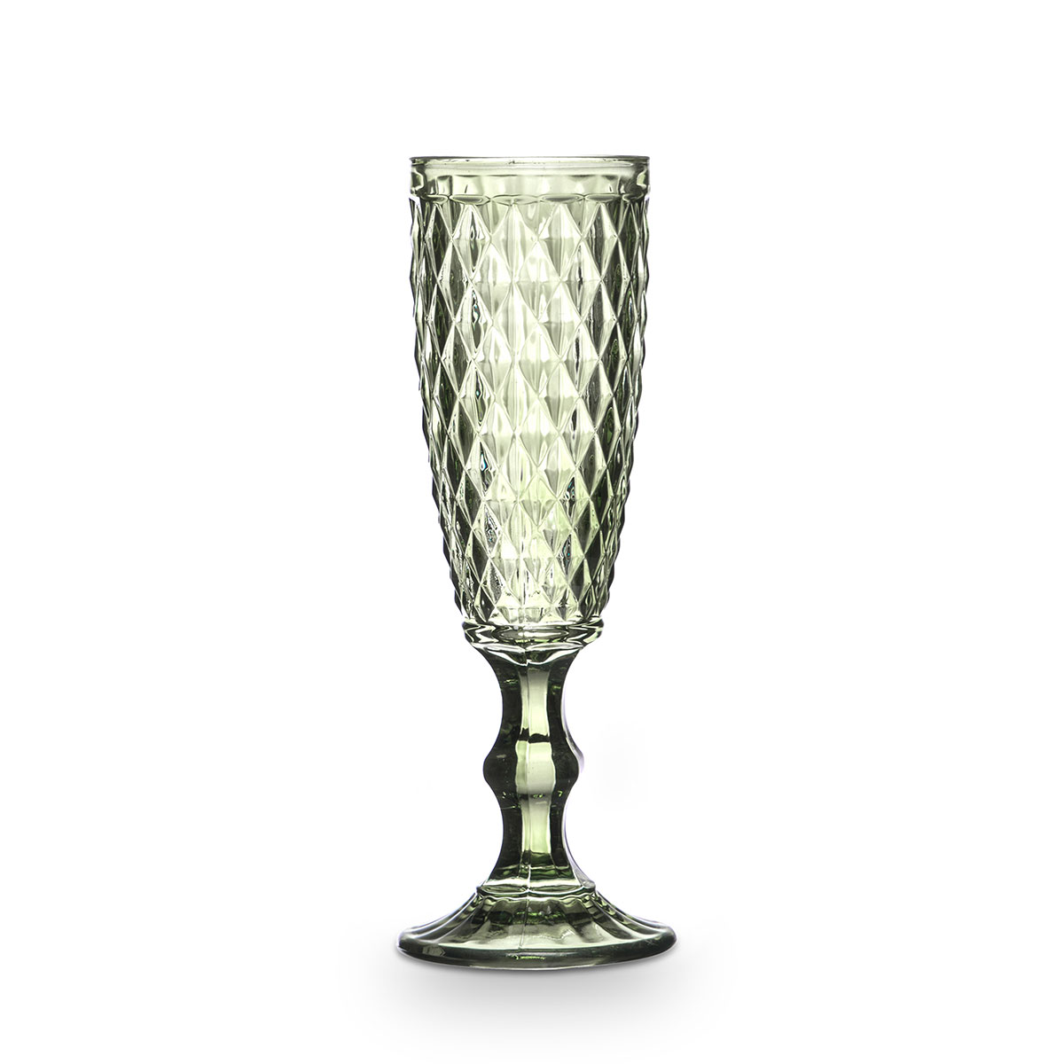 Flute Diamante Verde Em Vidro 17,5cl