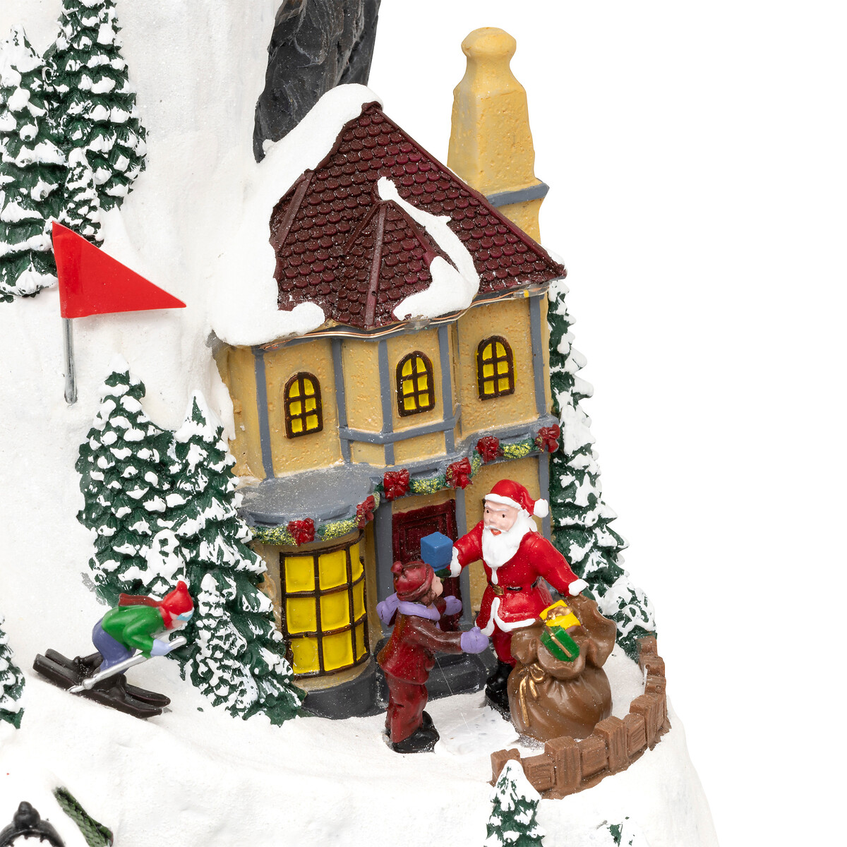 Aldeia estação de ski com luz-música-movimento 52cm