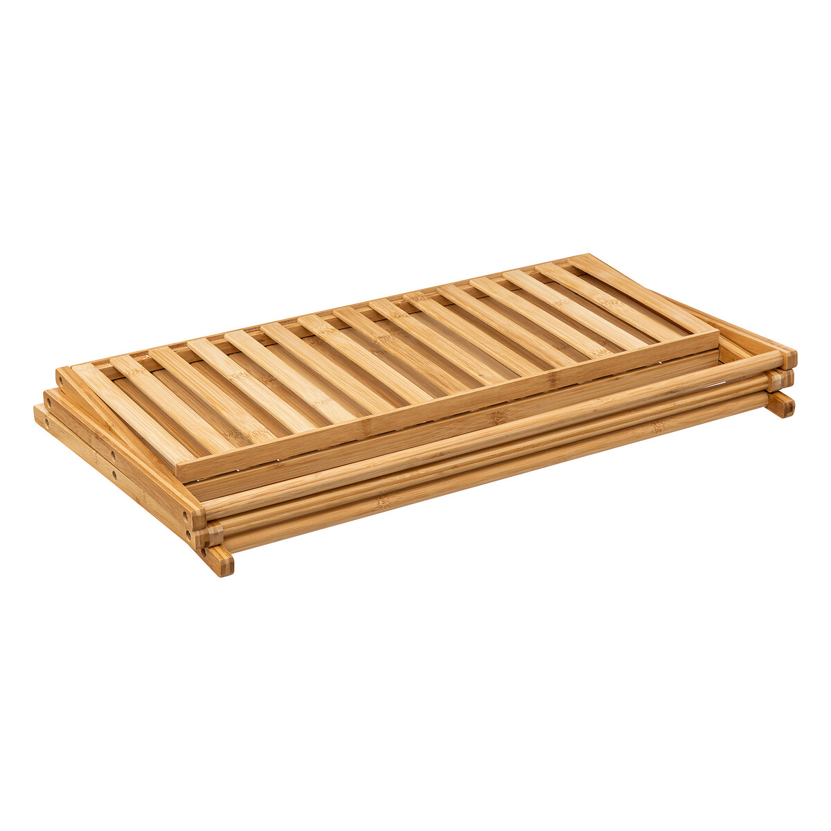 Sapateira dobrável em bambu com 3 níveis