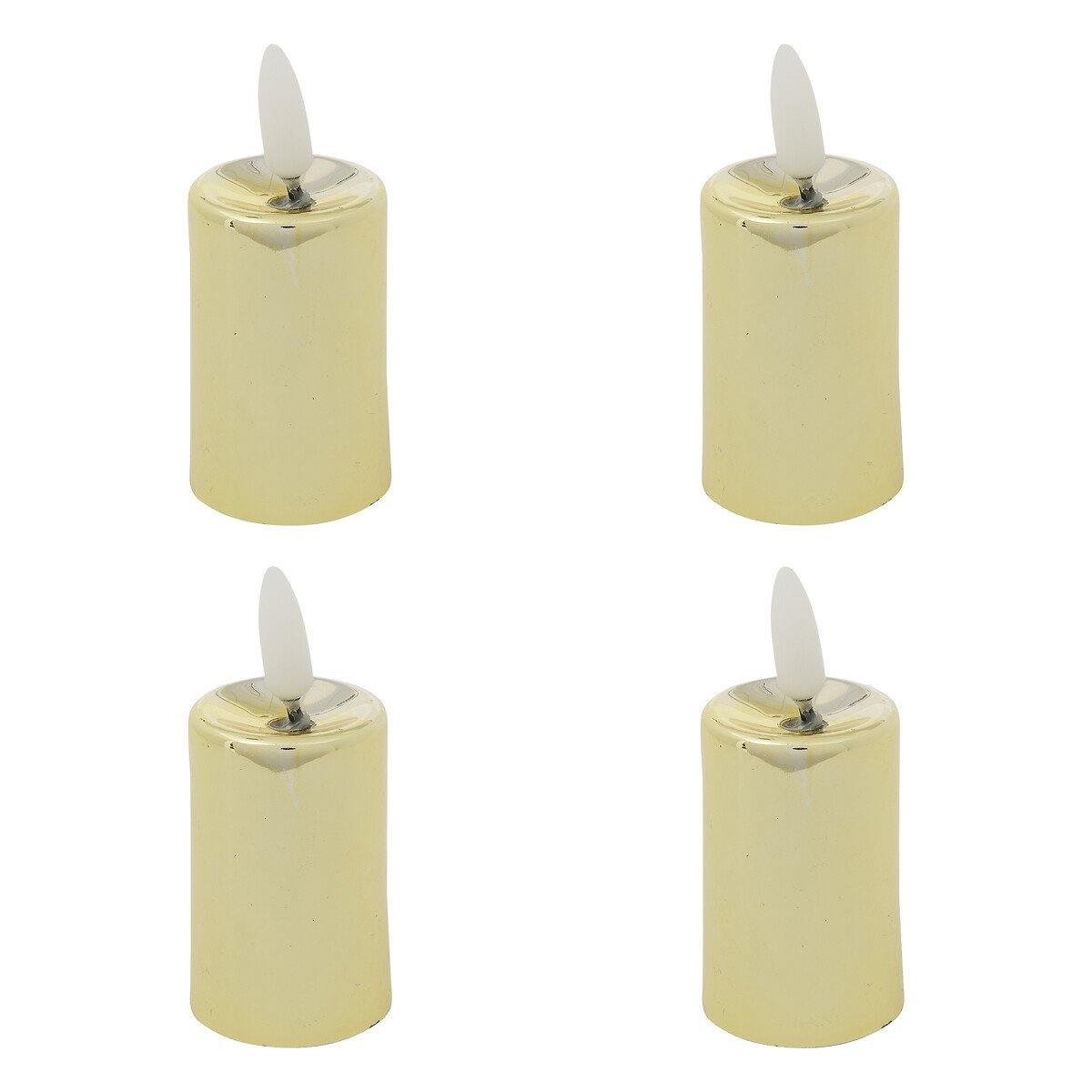 Conjunto de 4 velas led dourado,  Conjunto de 4 velas led dourado