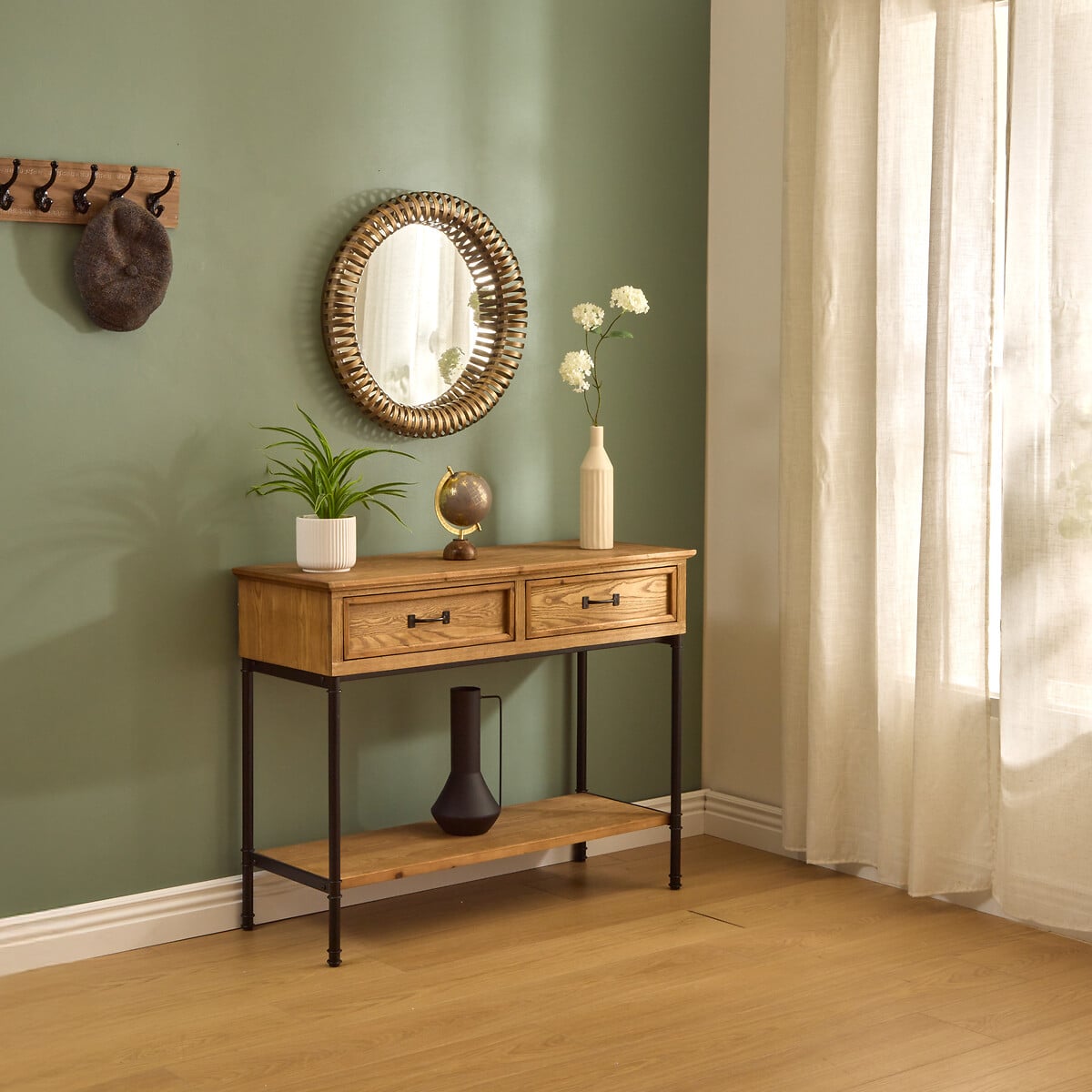 Espelho de parede BARREL dourado 61cm