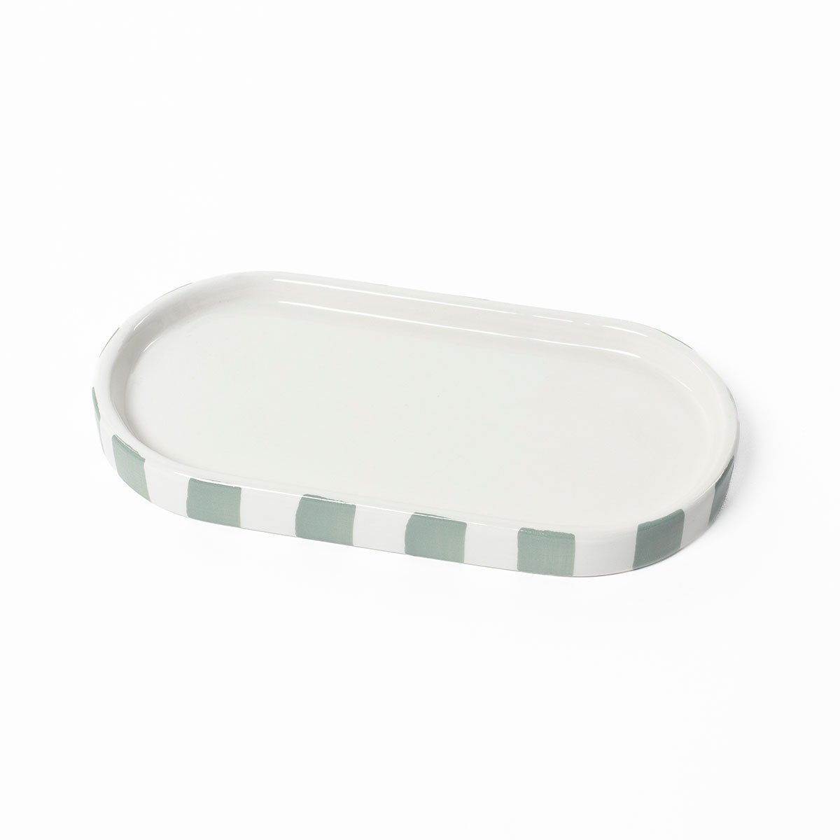 Bandeja wc STRIO verde em cer&acirc;mica