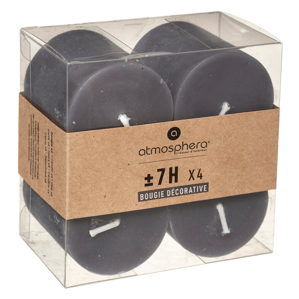 Conjunto 4 velas rústicas cinzentas