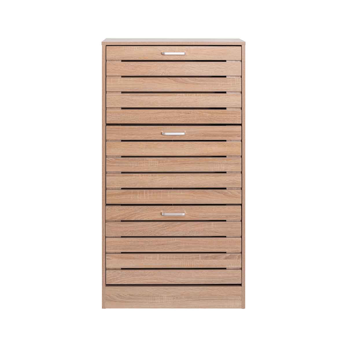 Sapateira ripada com 3 gavetas 120cm