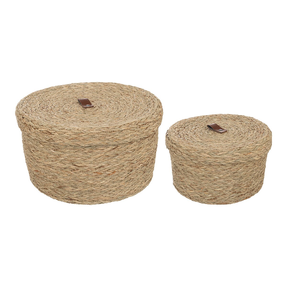 Caixa ARIANNA bege em r&aacute;fia 28cm