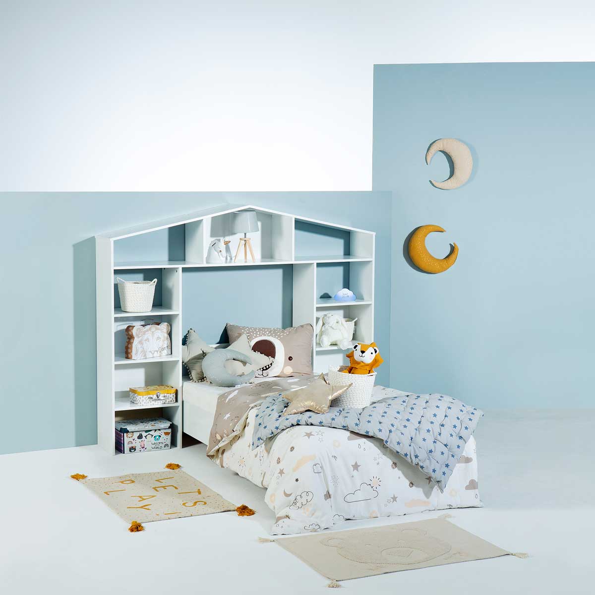 Capa de edredão e capa de almofada urso reversivel 140x200cm