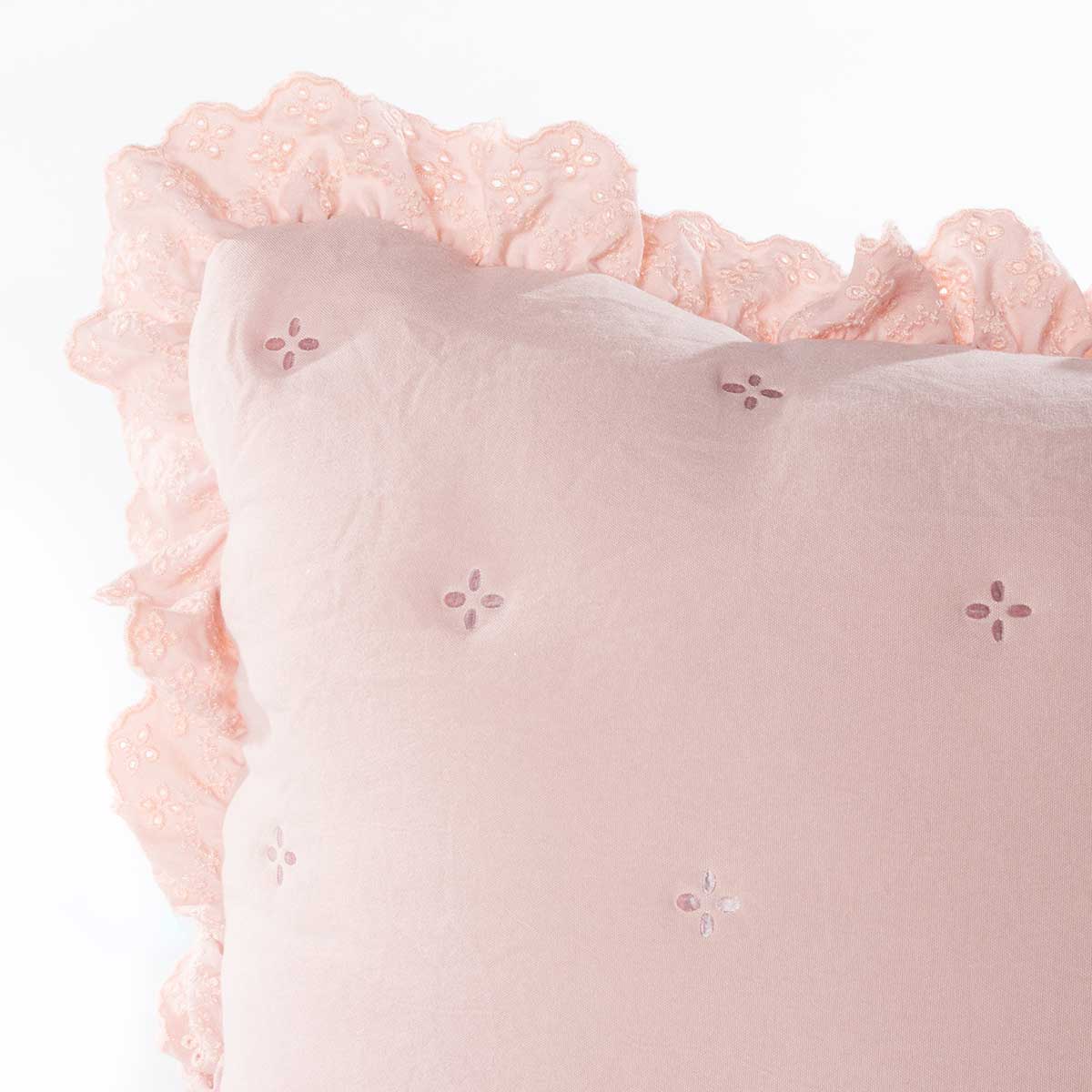 Almofada AMALFI rosa com renda 45x60cm