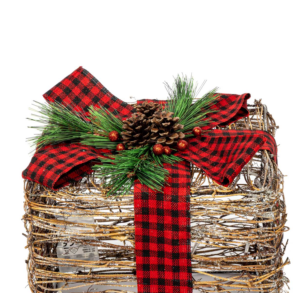 Caixa Decorativa Castanha Em Forma De Presente