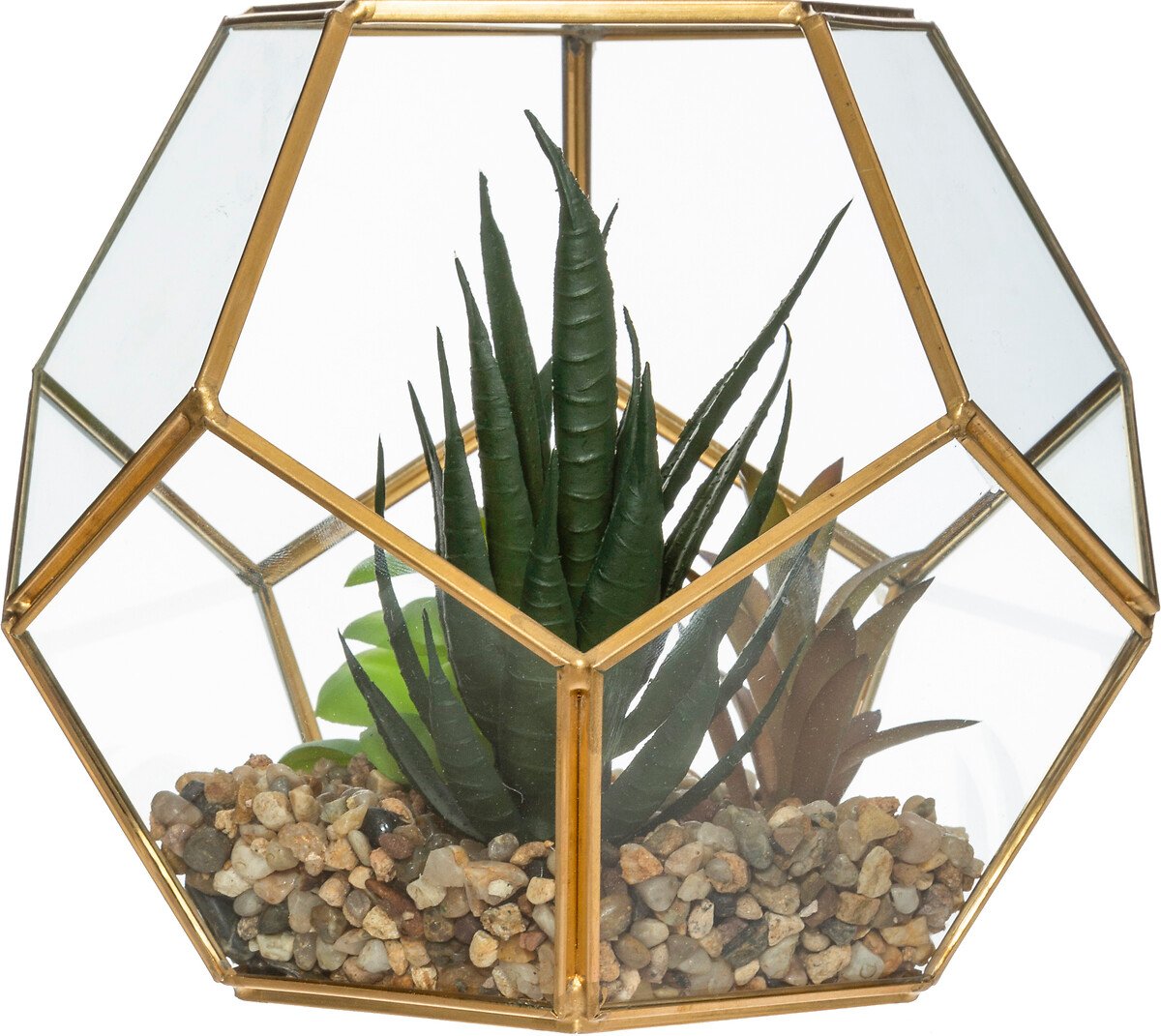 Vaso de vidro com planta 14cm