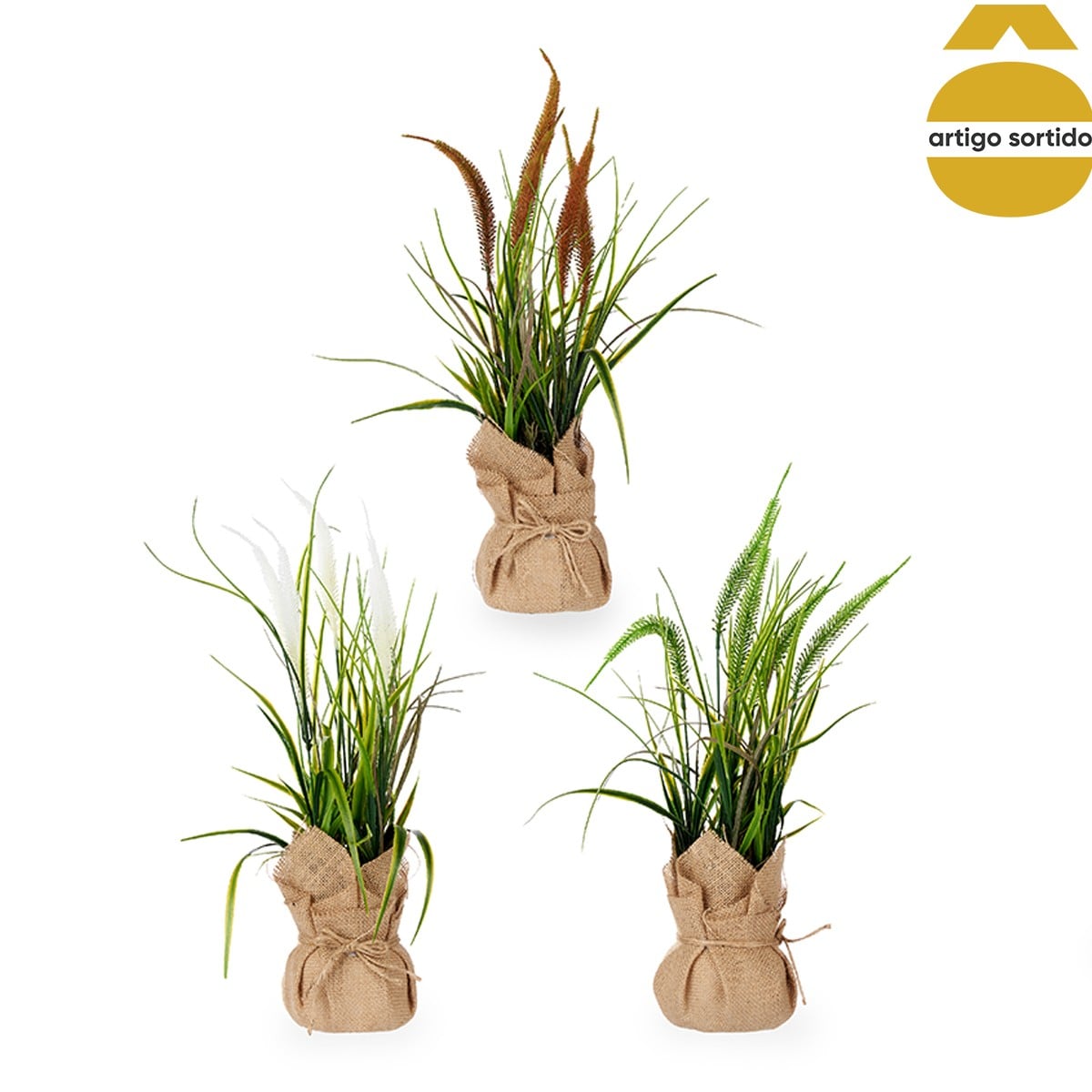 Vaso saco com planta artificial 46cm