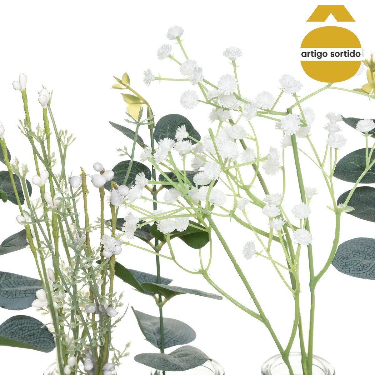 Conjunto de 5 jarras com planta artificial HOUSE