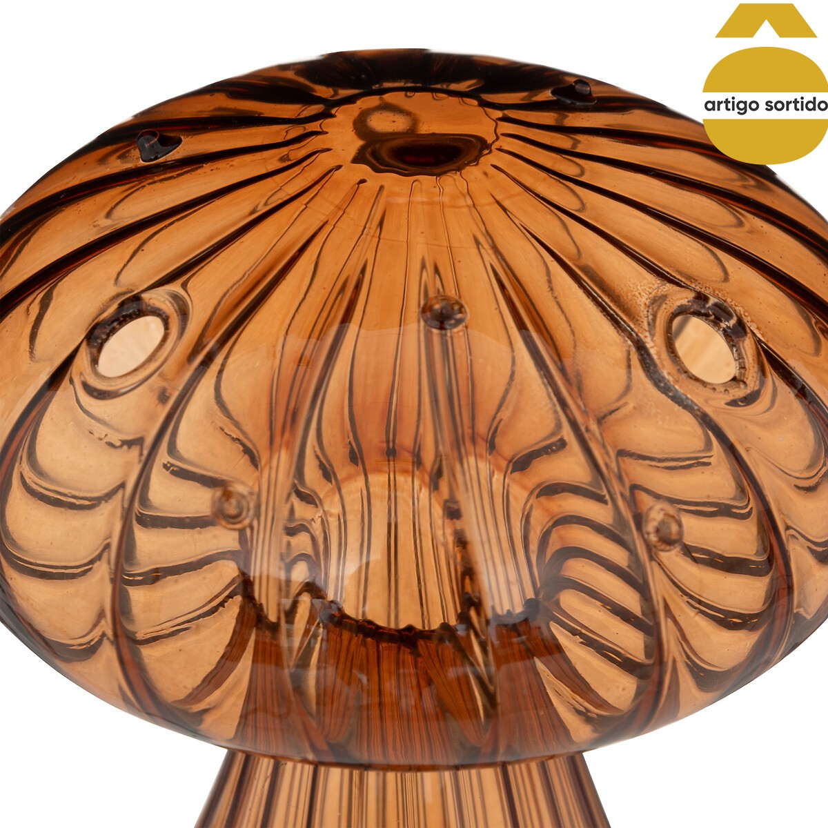 Jarra cogumelo em vidro 12cm