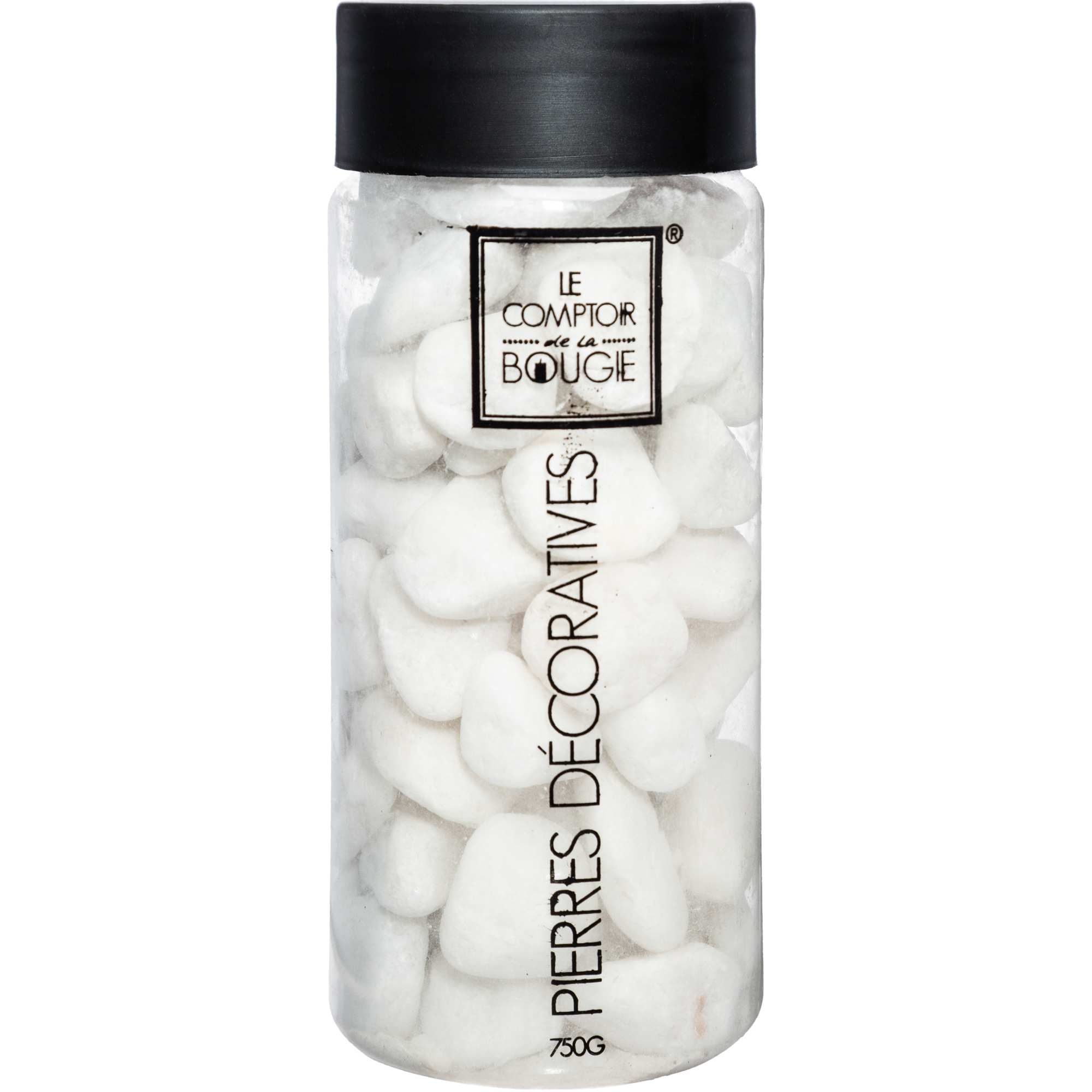 Pedras decorativas brancas m&eacute;dias 750gr