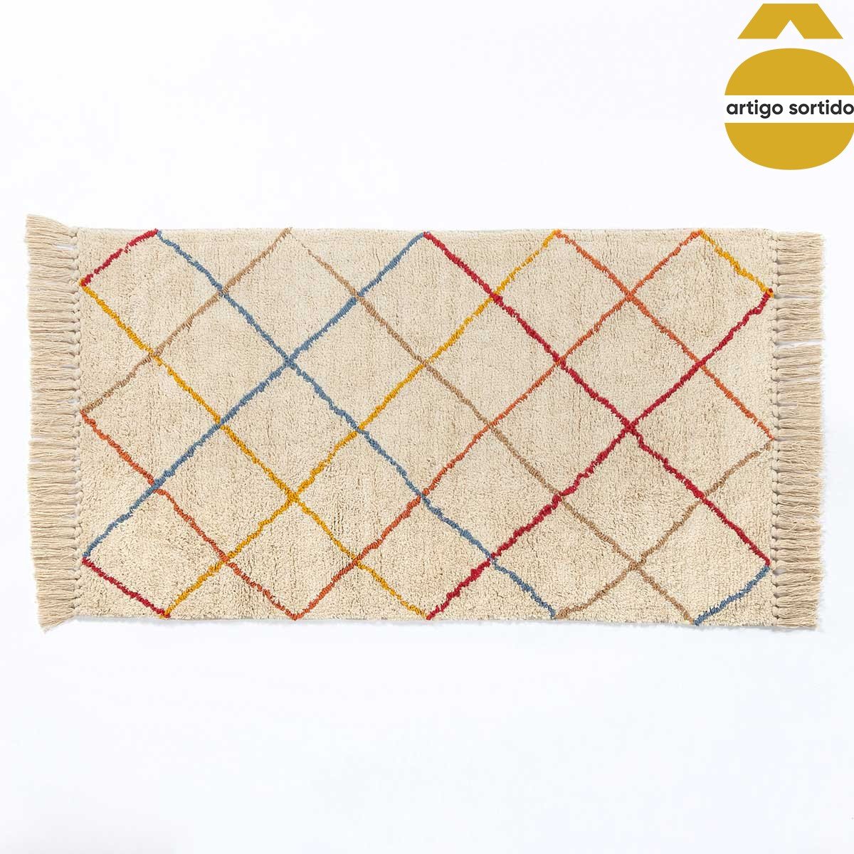 Tapete JOY de algod&atilde;o 70x120cm