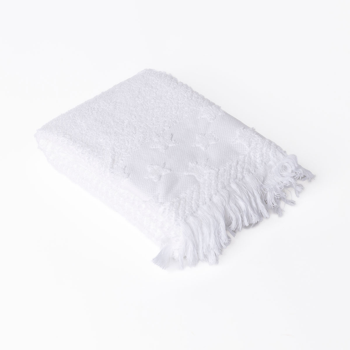 Toalha de m&atilde;os branca com estrelas 50x90cm