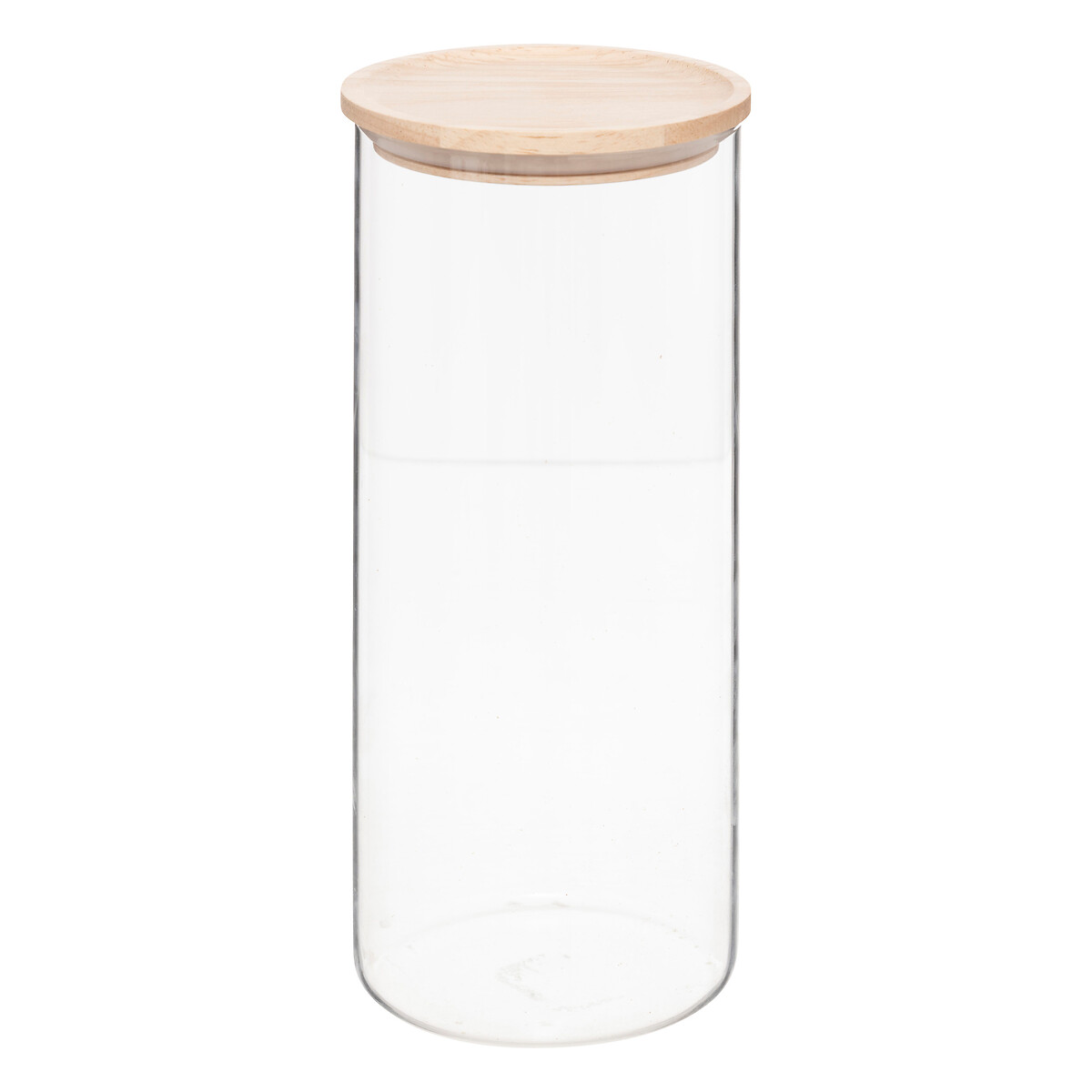 Conjunto de 3 frascos de vidro com tampa em madeira