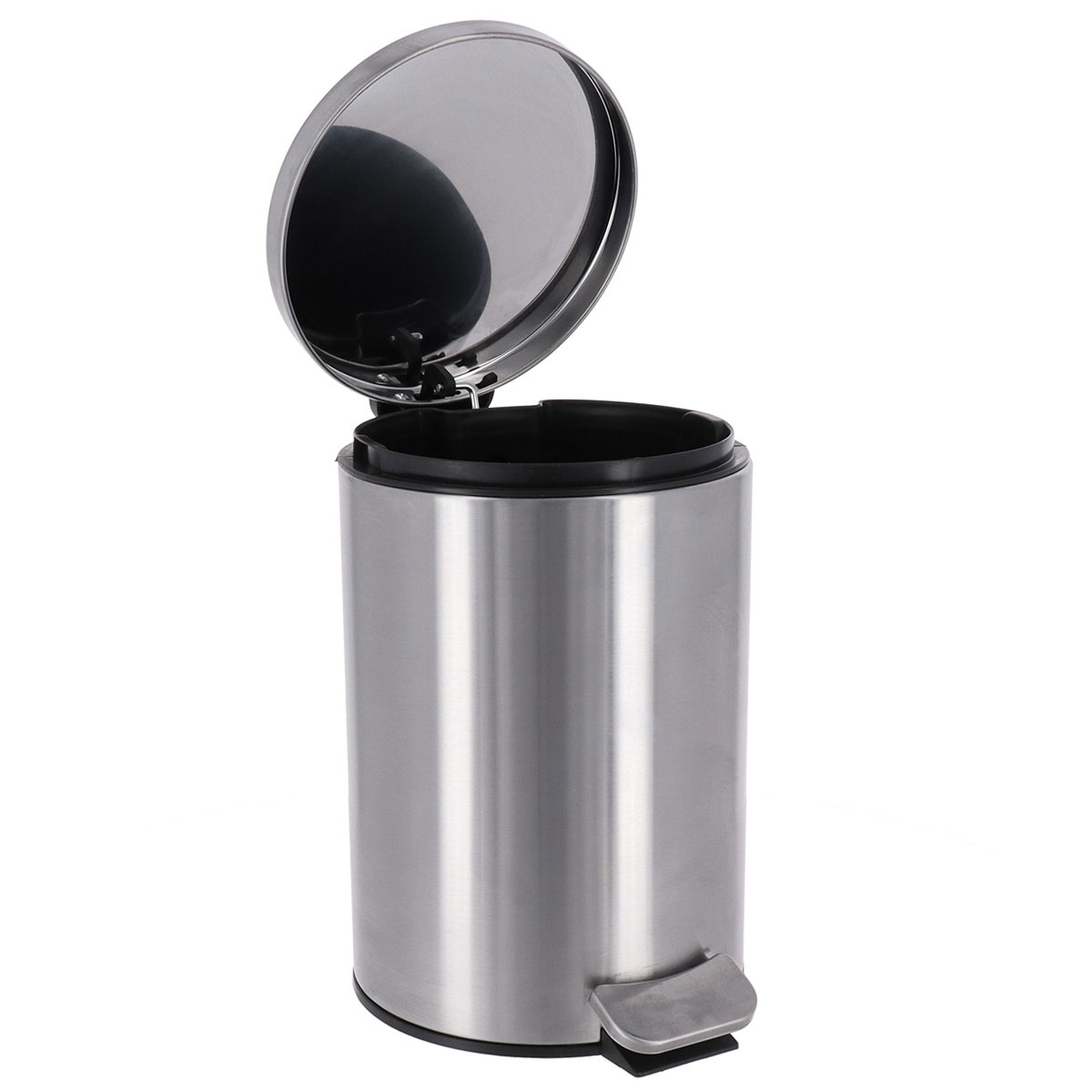 Balde wc prateado em a&ccedil;o inox 3l