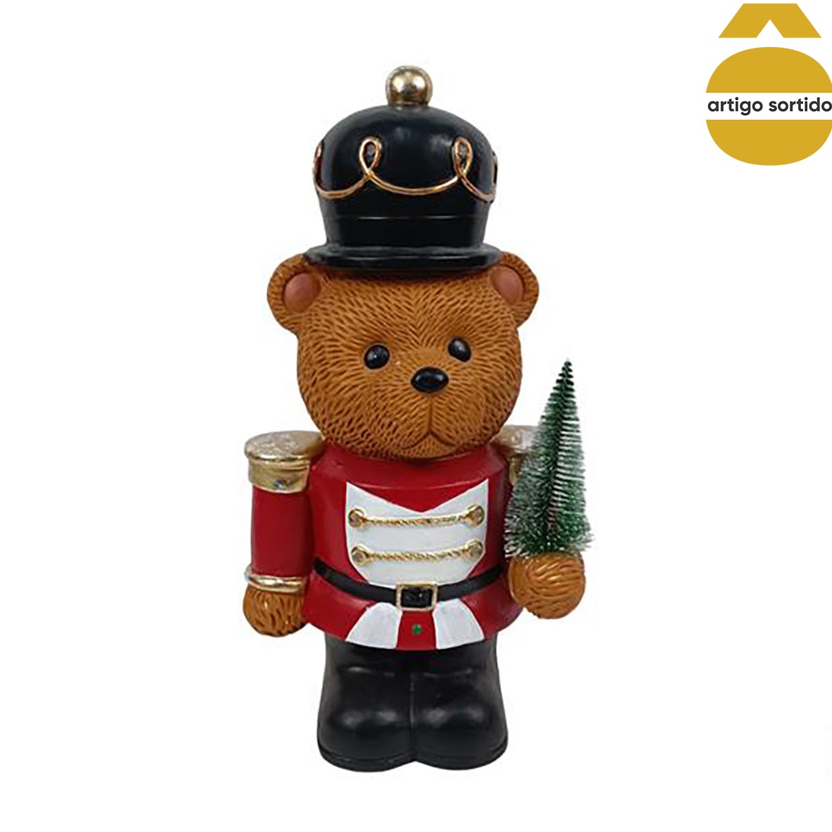 Figura De Urso Soldado De Chumbo Com LED 46cm