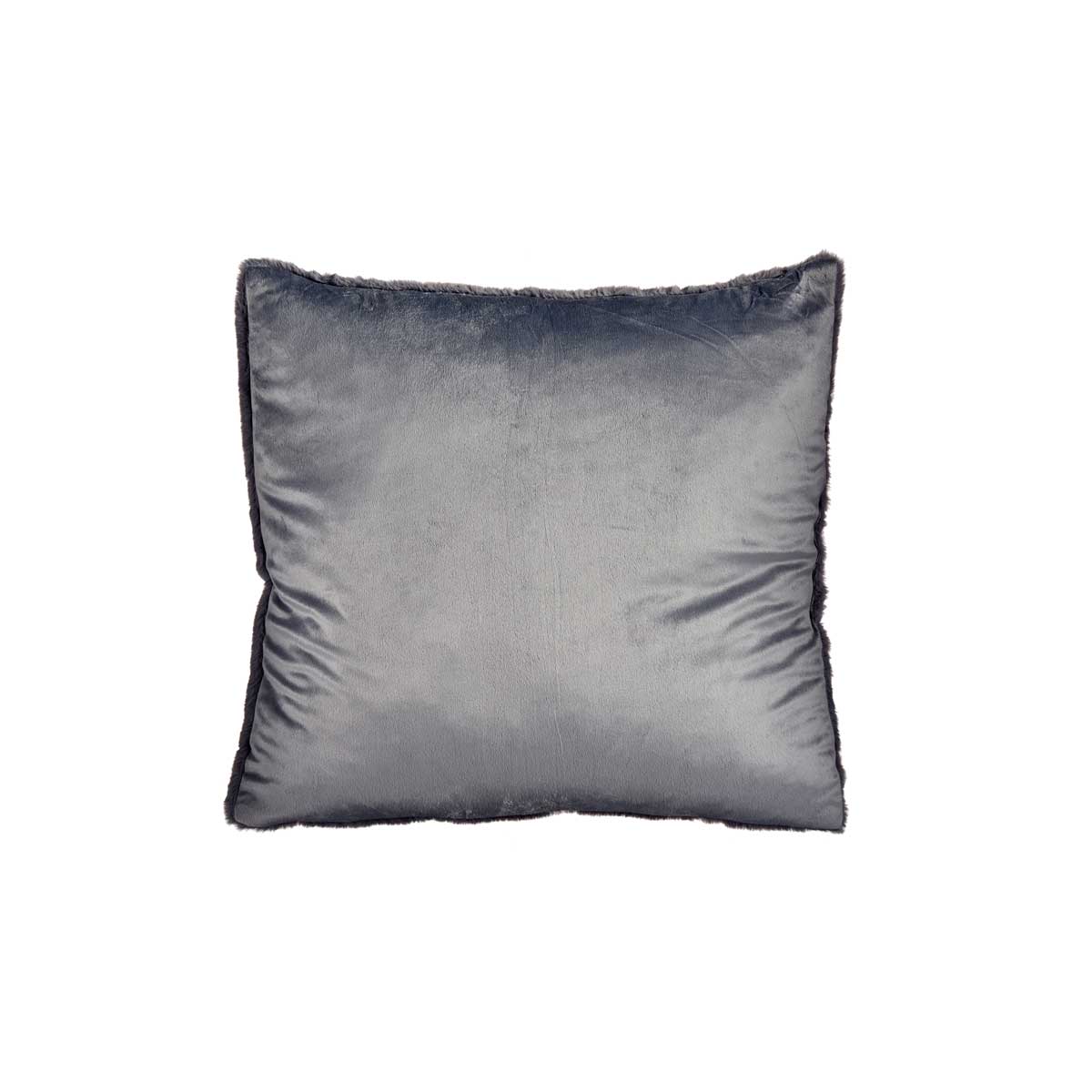 Almofada Cinza Escuro Com Pelo 60x60cm