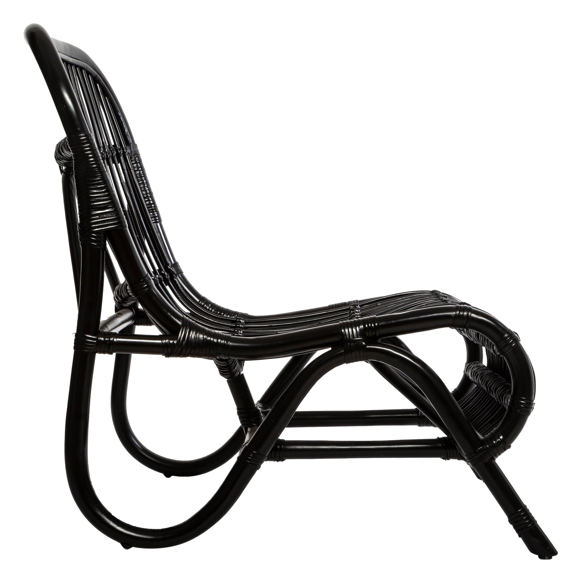 Cadeir&atilde;o Preto Em Rattan Tamara