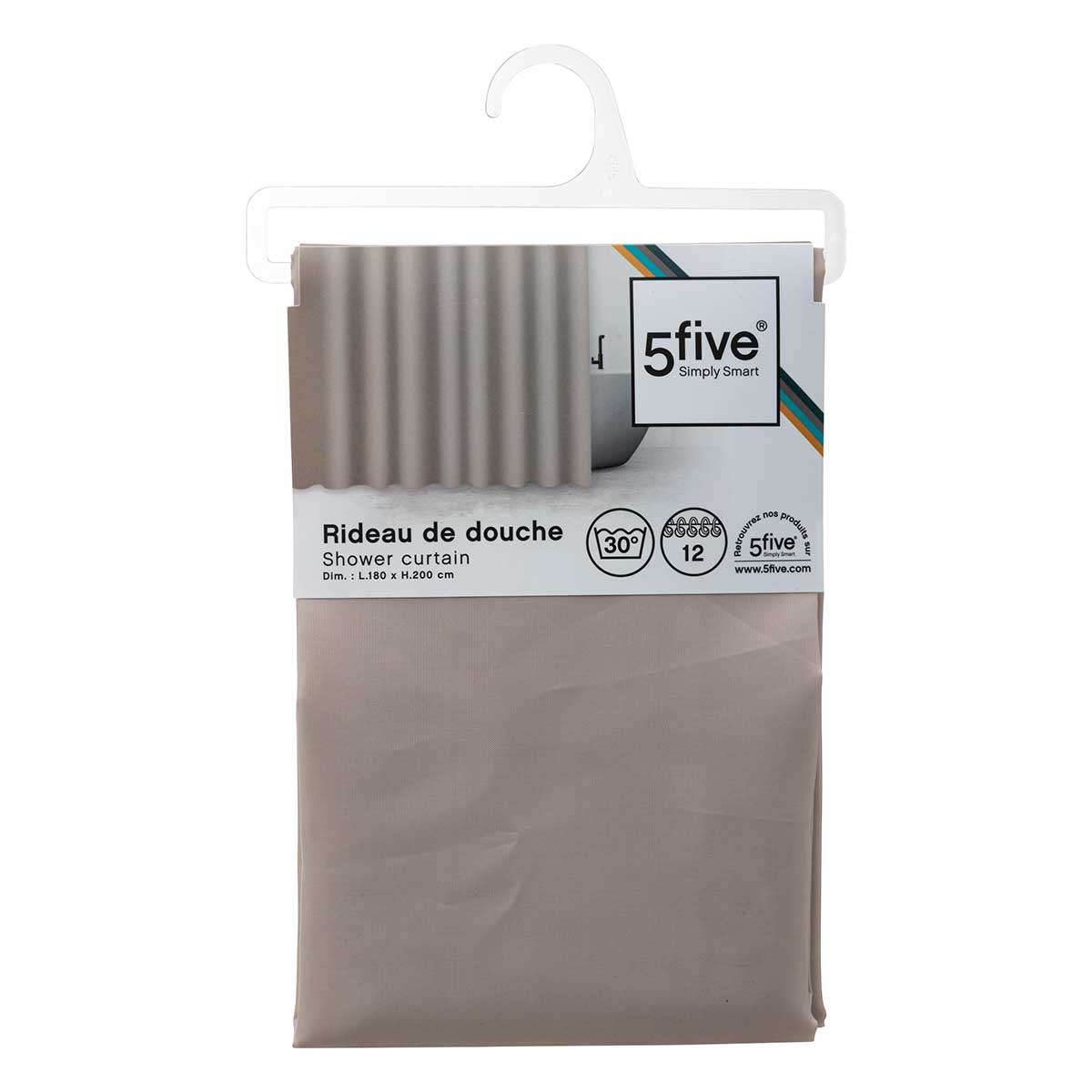 Cortina de banho cor linho 180x200cm