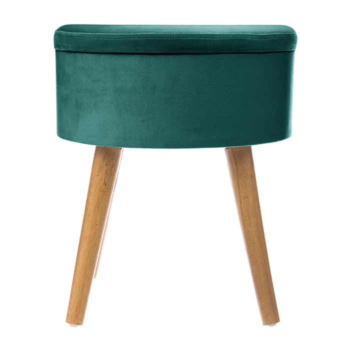 Tamborete Com Arruma&ccedil;&atilde;o Verde Em Veludo