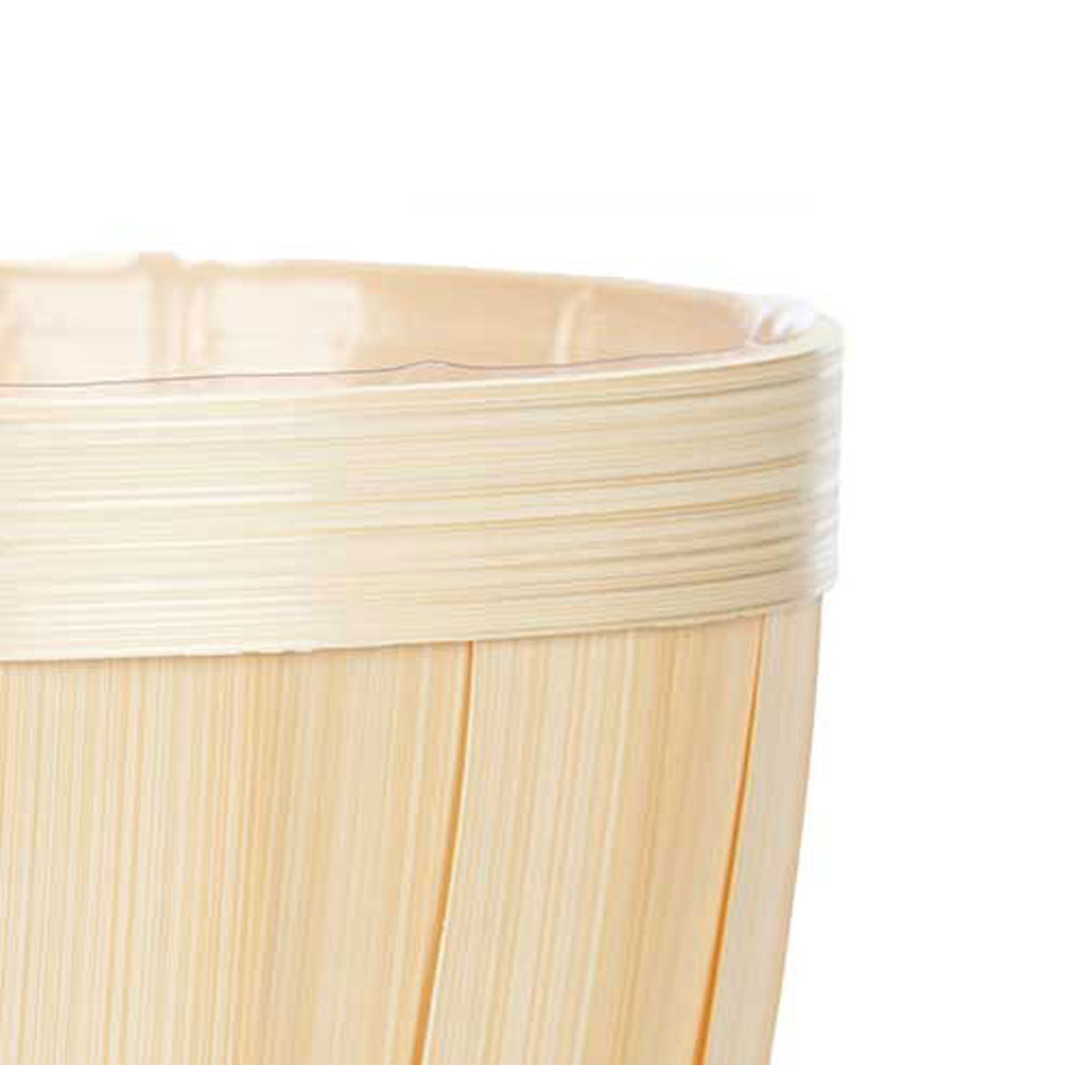 Vaso bege em bambu 15cm
