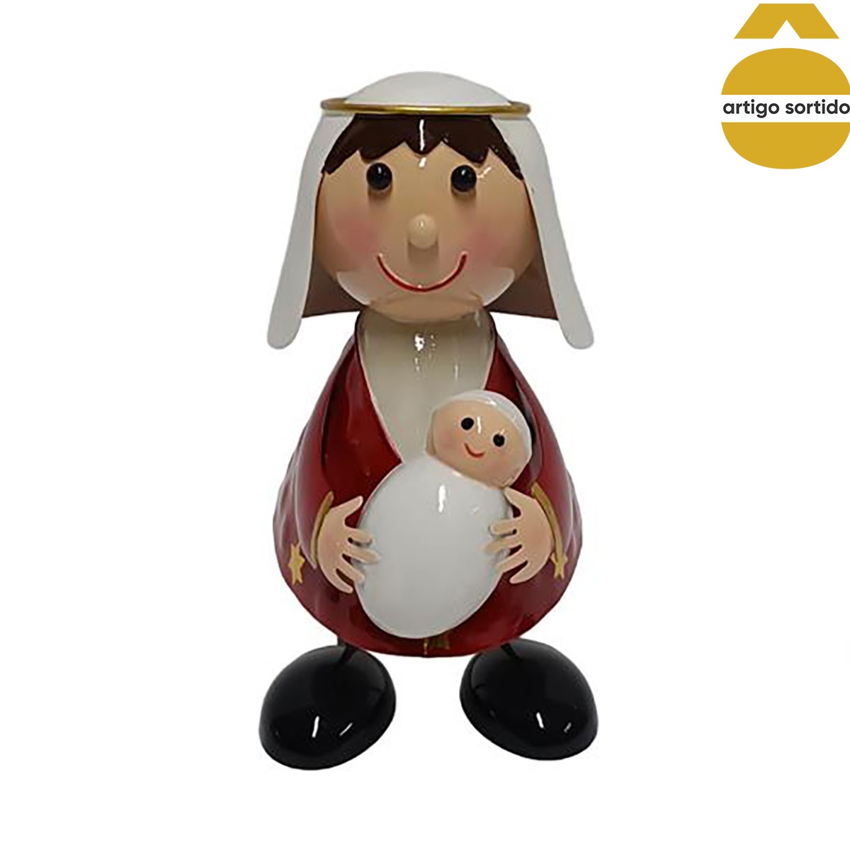 Figura De Pres&eacute;pio Com Mola Em Metal 18cm