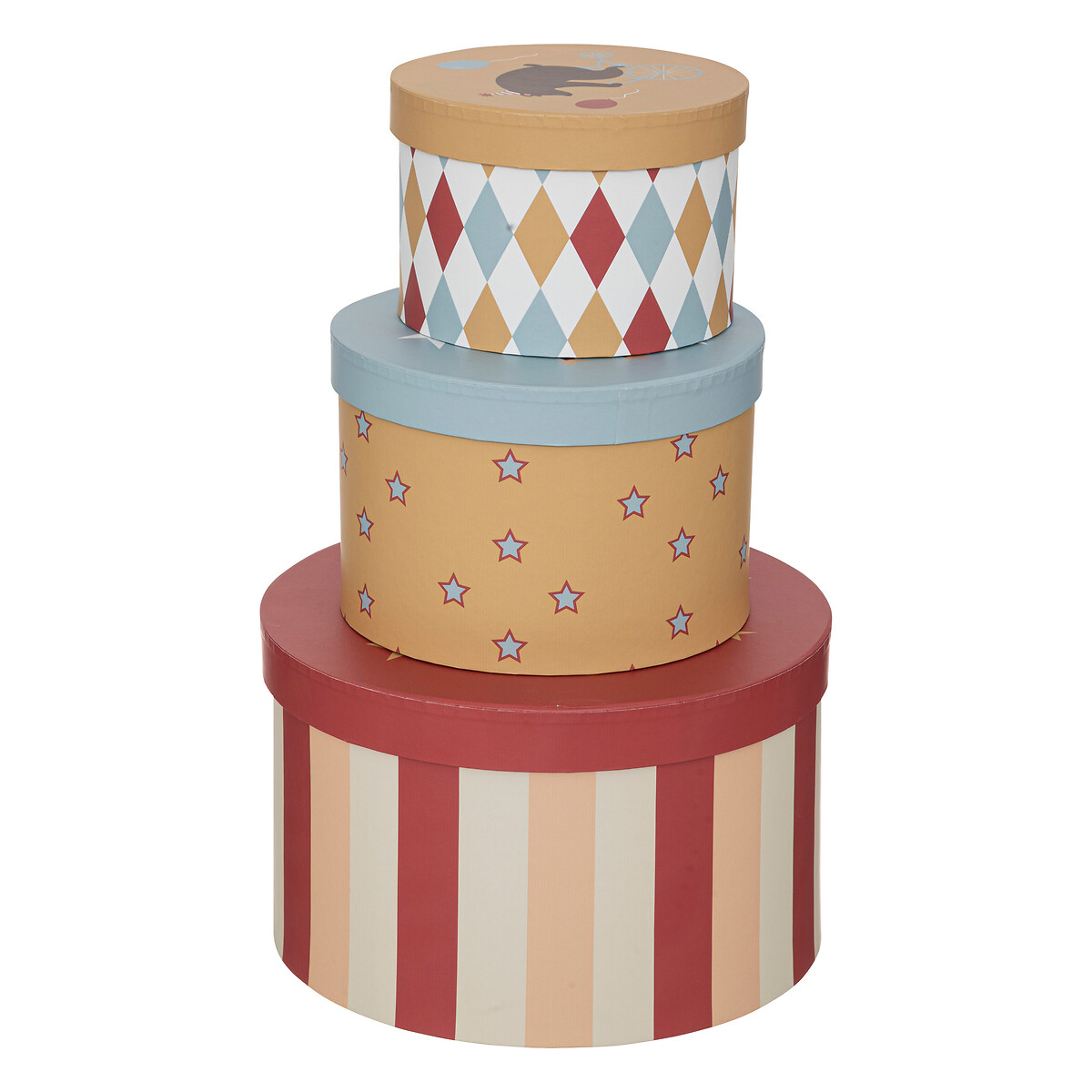 Conjunto de 3 caixas de arruma&ccedil;&atilde;o CIRCUS