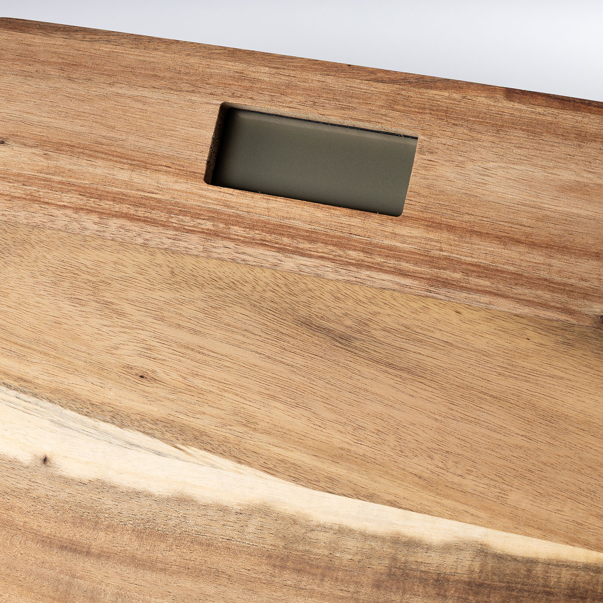 Balança eletrónica em madeira acácia