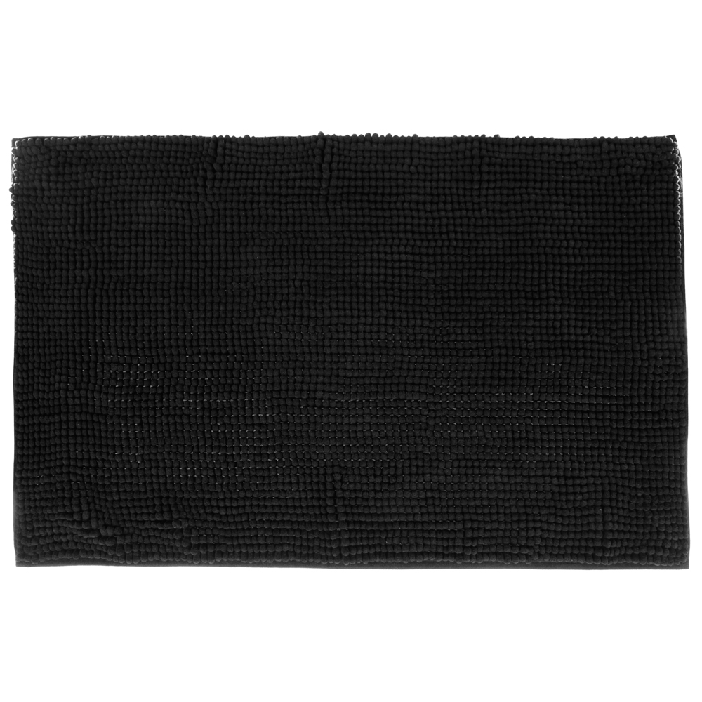 Tapete wc chenille preto 80x50cm