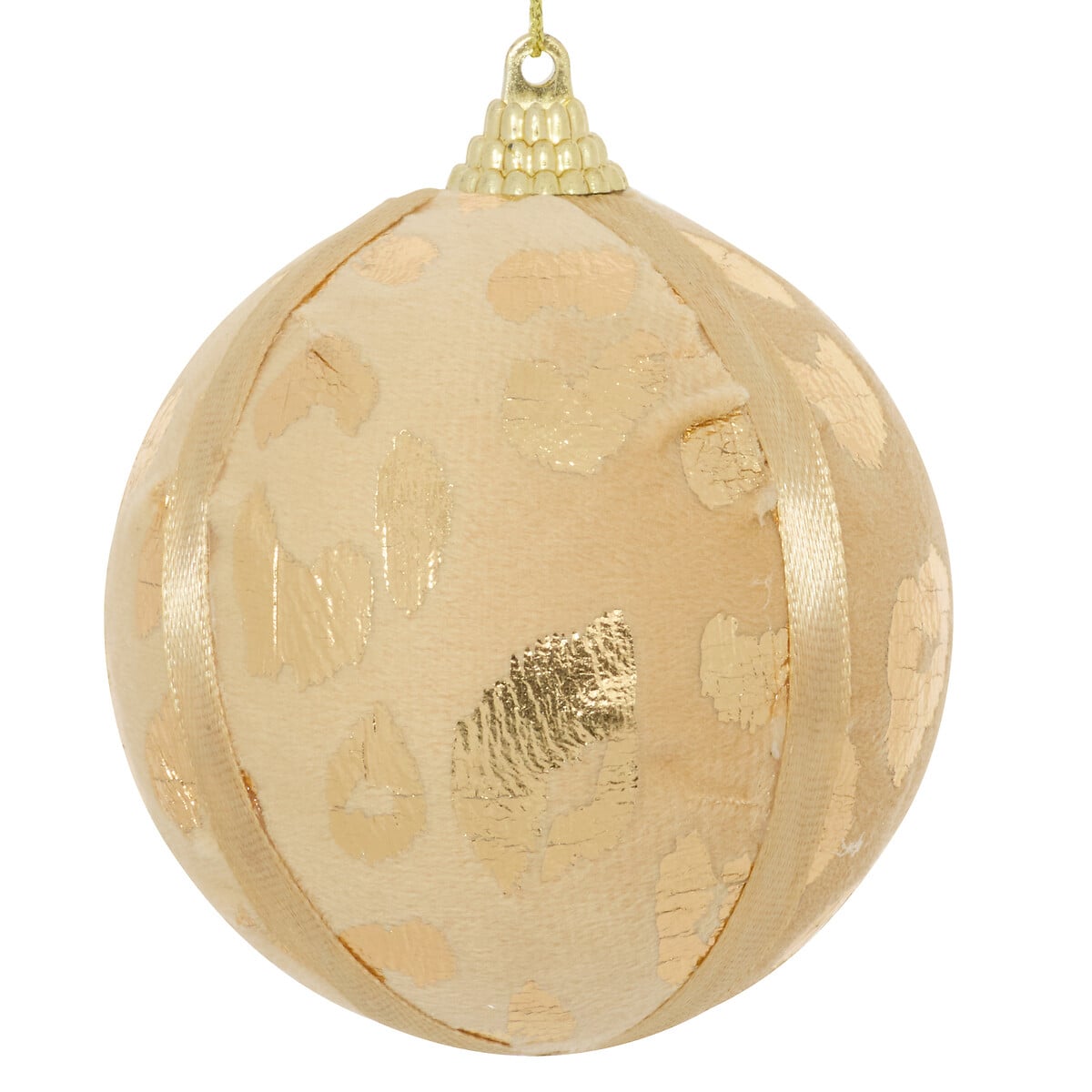 Bola de natal print leo dourado 8cm