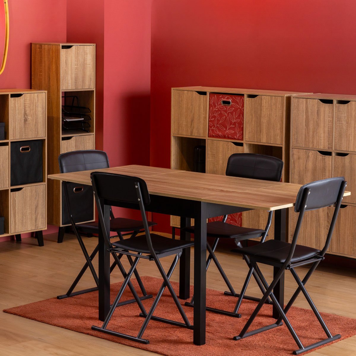 Mesa de jantar extens&iacute;vel em mdf 80-116-152cm