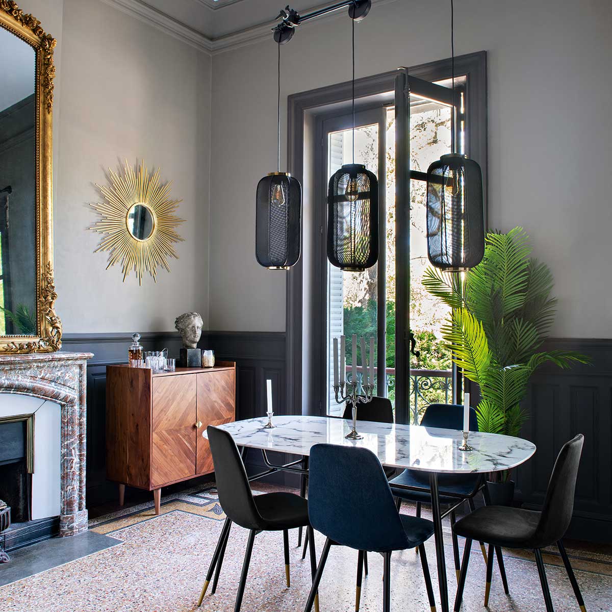 Espelho decorativo sol dourado 99cm