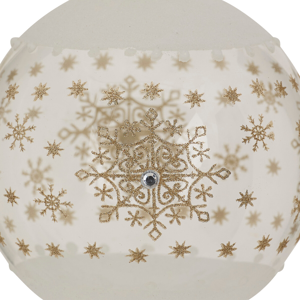 Bola de natal flocos dourado 10cm