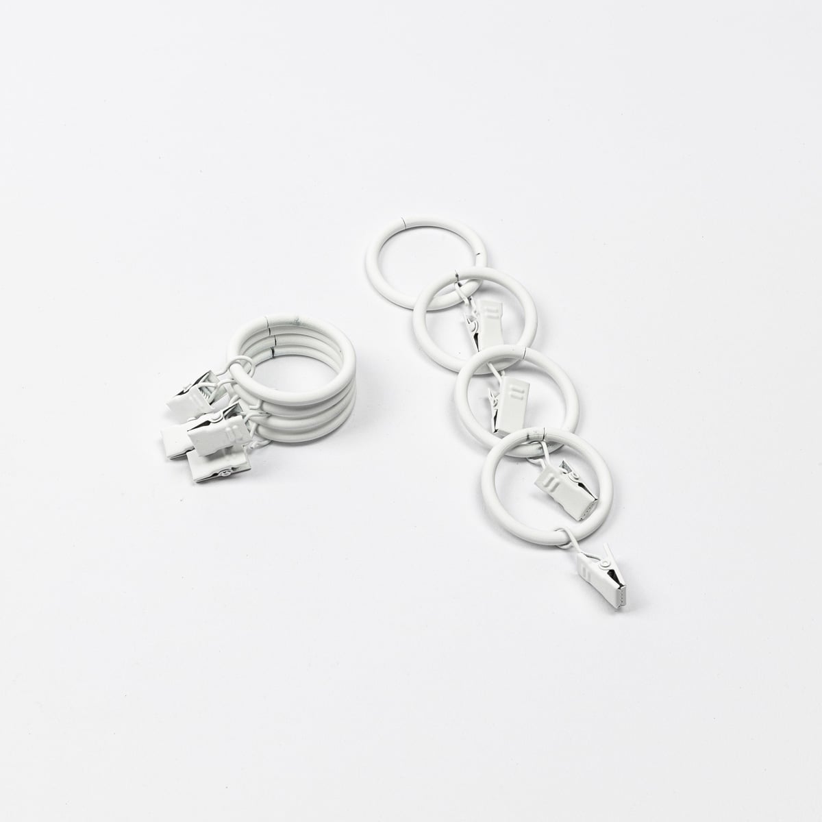 Conjunto de 8 argolas com mola branco mate d20cm