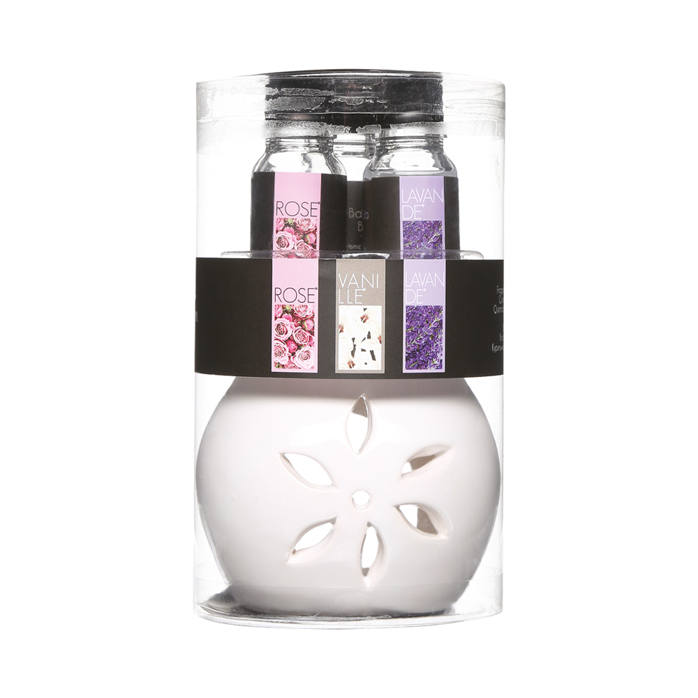 Queimador com 3 &oacute;leos aroma floral perfumado