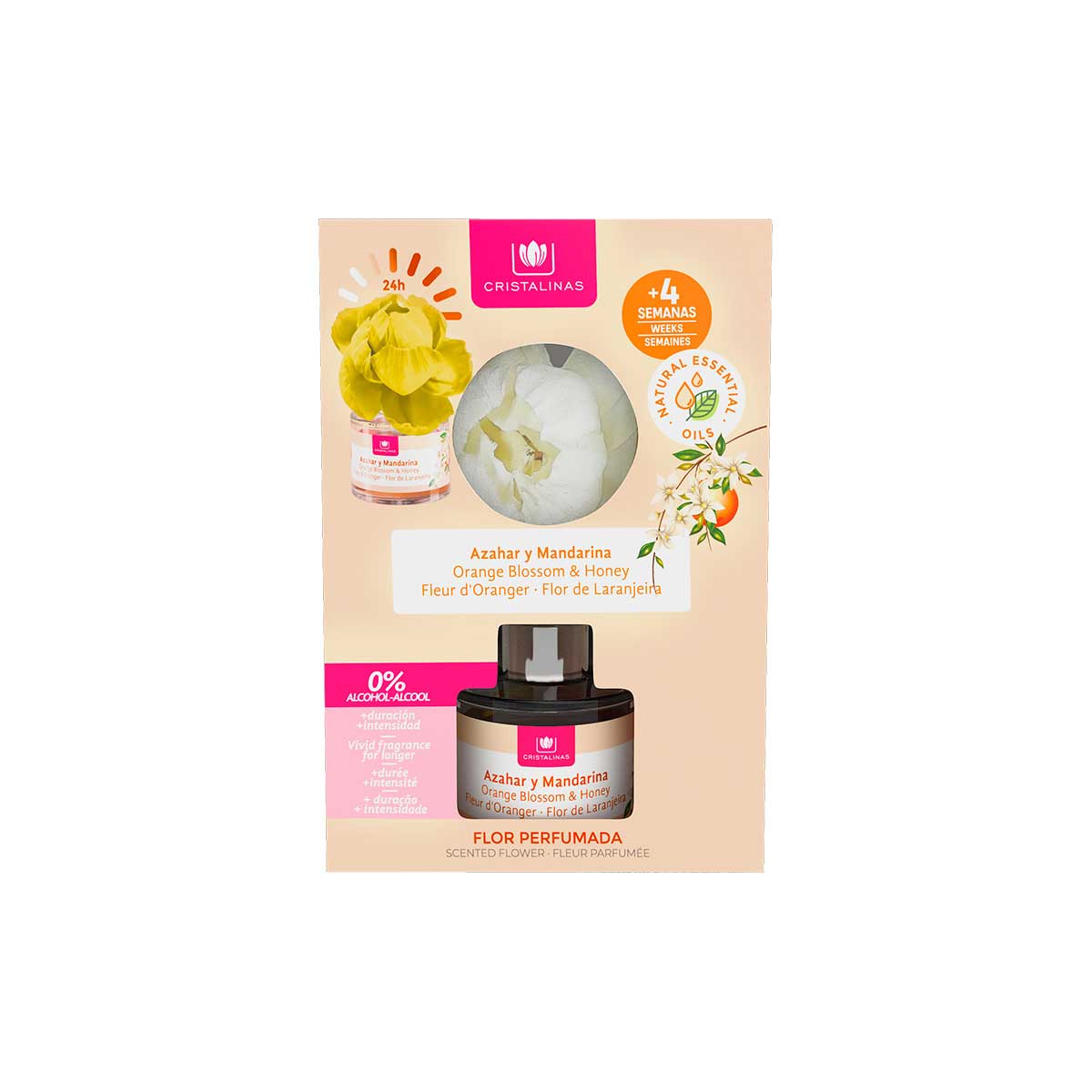 Ambientador perfumado flor de laranjeira com flor 40ml,  Ambientador perfumado flor de laranjeira com flor 40ml