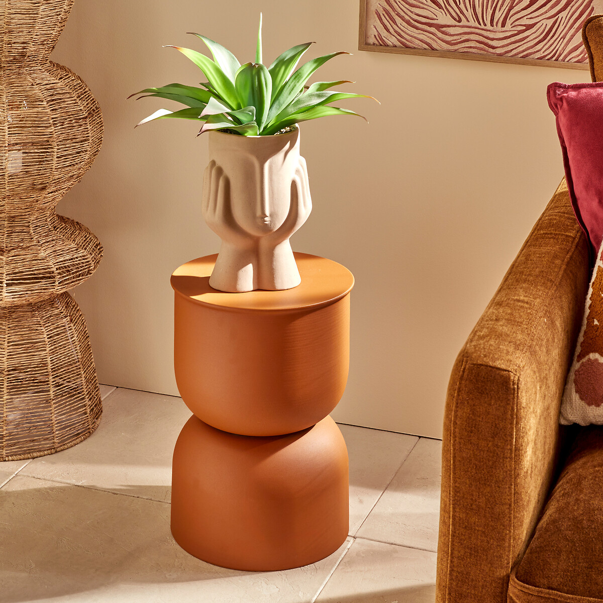 Planta agave artificial SIEN com vaso de cer&acirc;mica 48cm