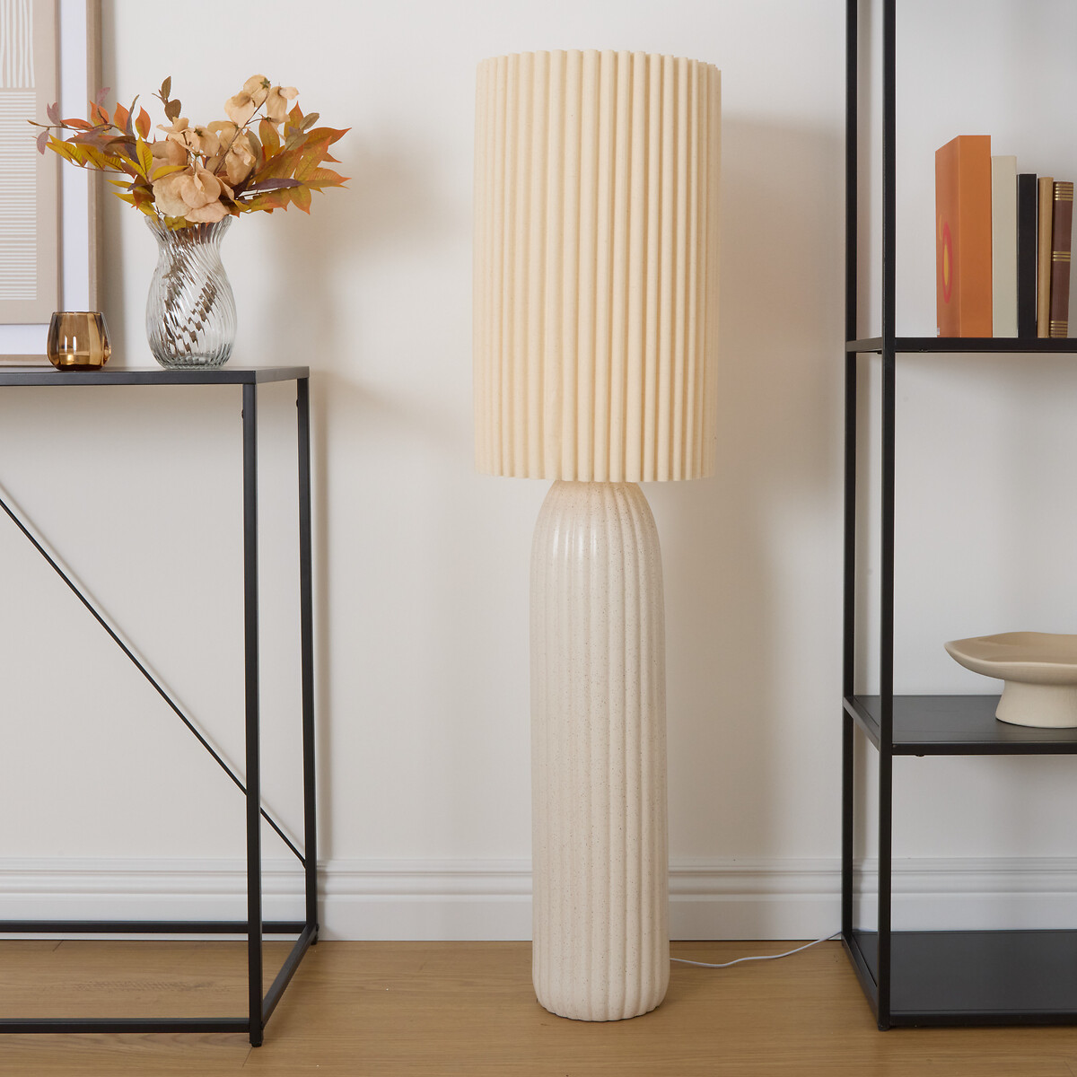 Candeeiro de p&eacute; KENAN bege 122,5cm