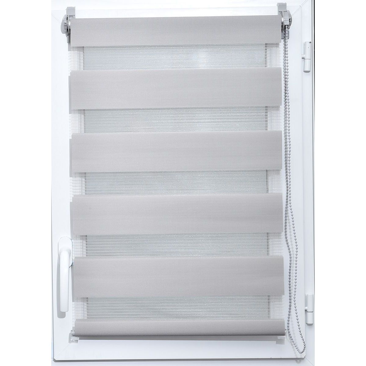 Estore em tecido noite/dia cinza claro 117x180cm