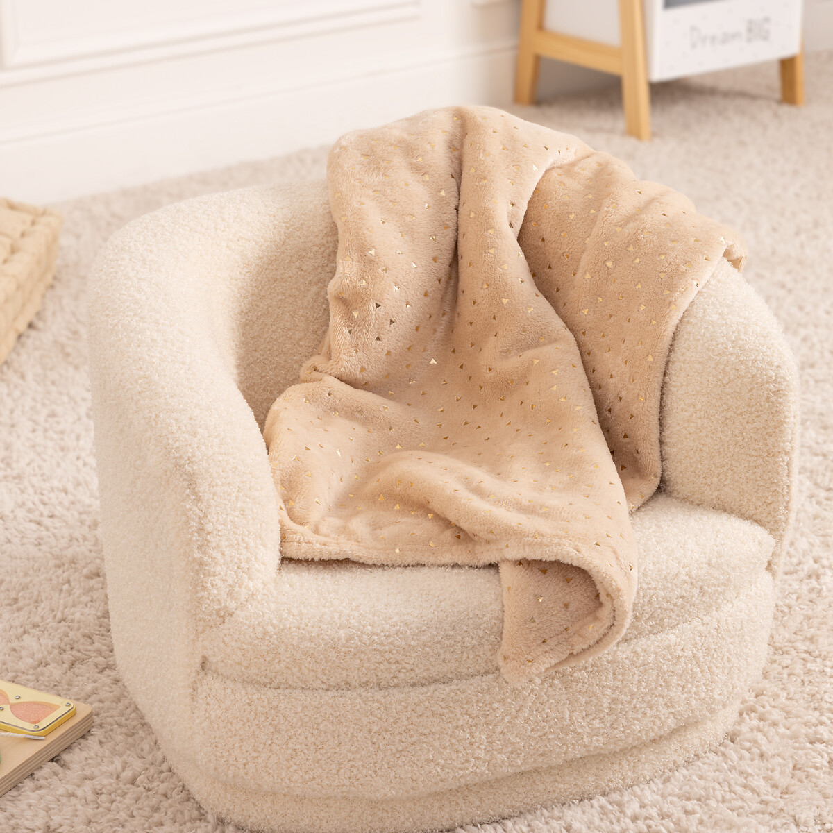 Manta bege BERLINGOT 75x100cm