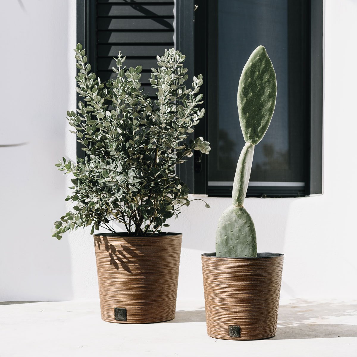 Floreira FURU eco wood castanha 25cm