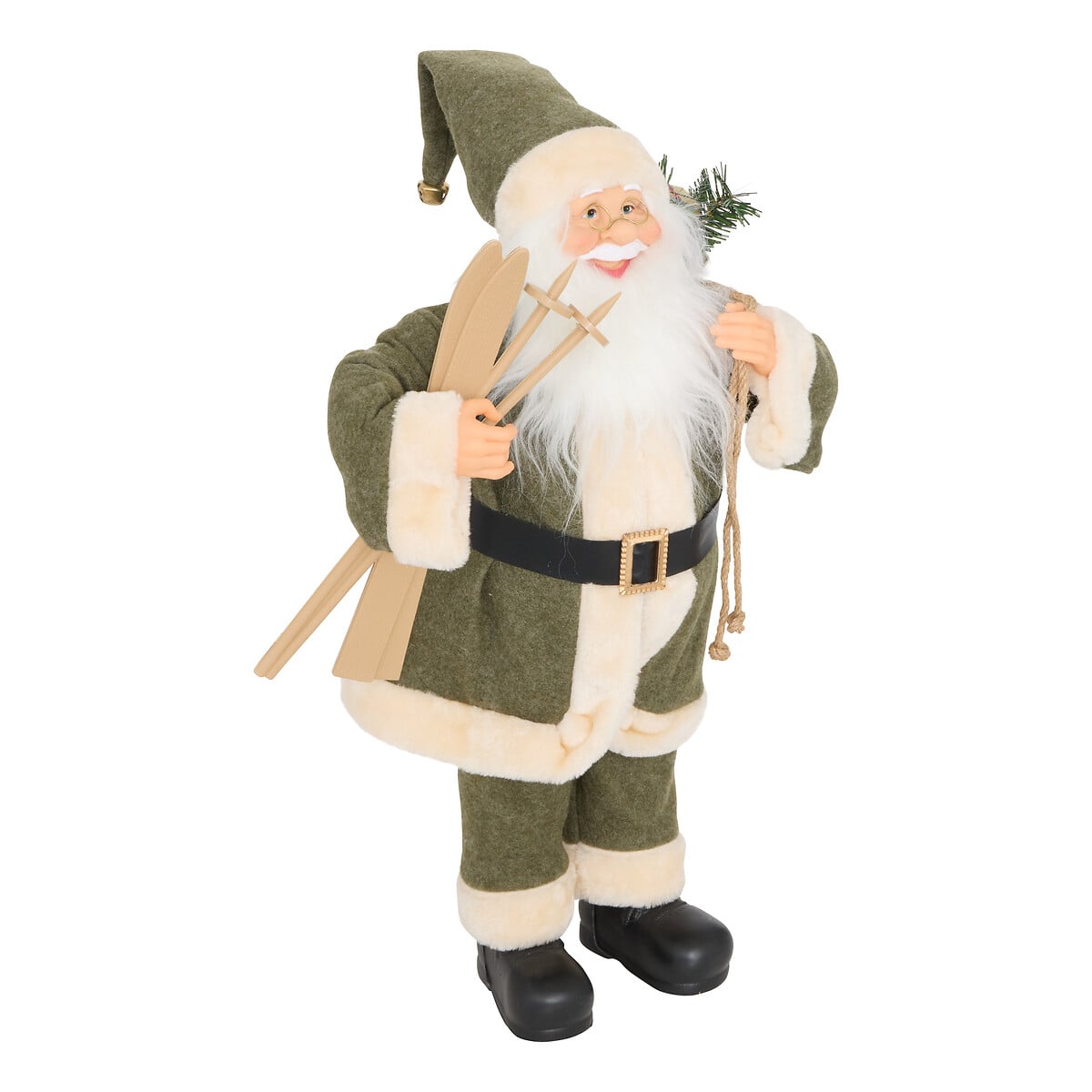 Figura Pai Natal com esquis 60cm