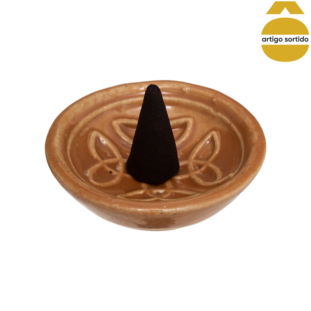 Conjunto de 30 cones de incenso com queimador em cer&acirc;mica